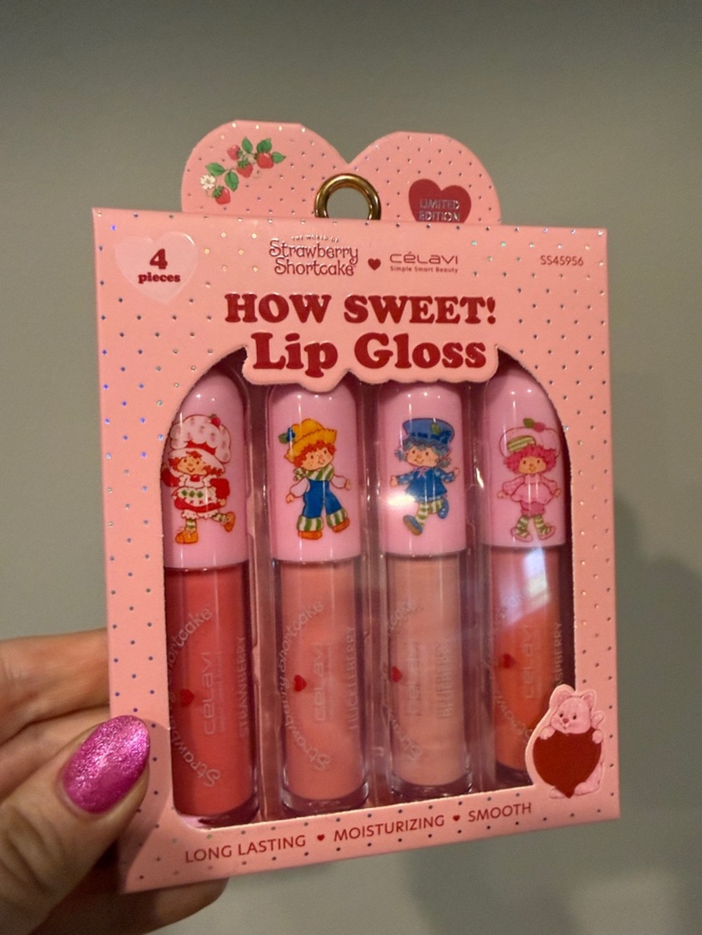 Celavi How Sweet! Strawberry Shortcake Pink Lip Gloss Set - 4-Pack